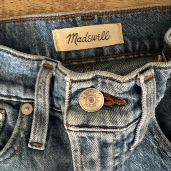 Madewell Light Blue Perfect Vintage Straight Leg Jeans Distressed Size 24P - Picture 2 of 5